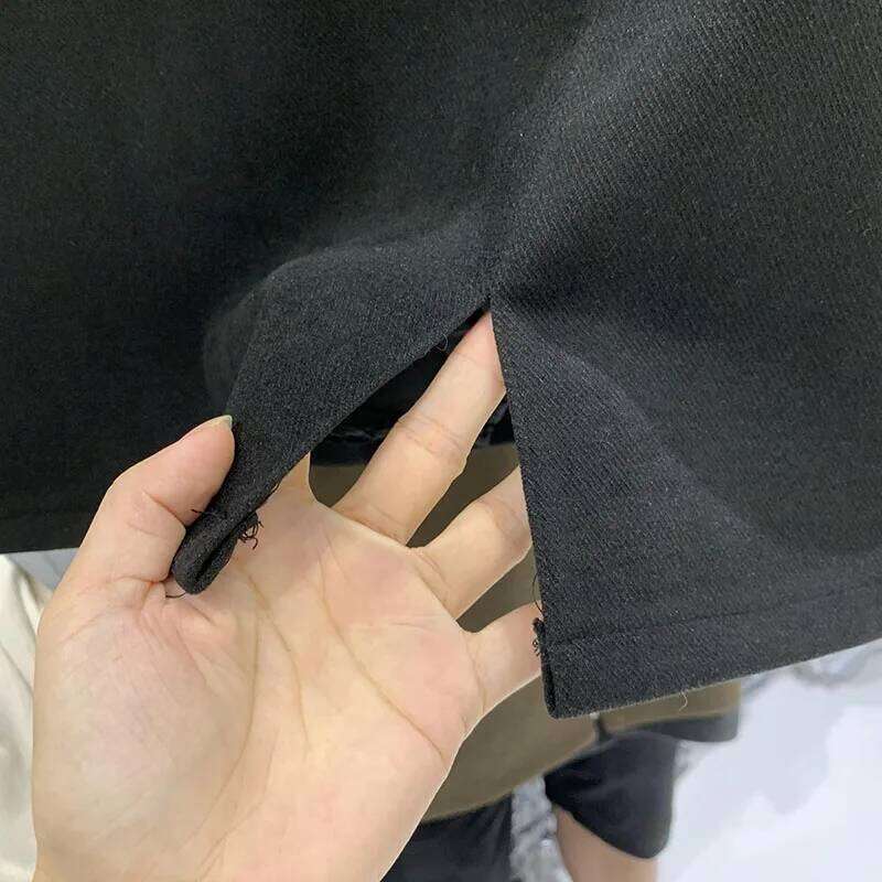 Mini Skirts for Women 5XL French Vintage New Side-slit Solid High Waist Fashion Elegant Ulzzang BF Stylish A-line Ins XJ260309