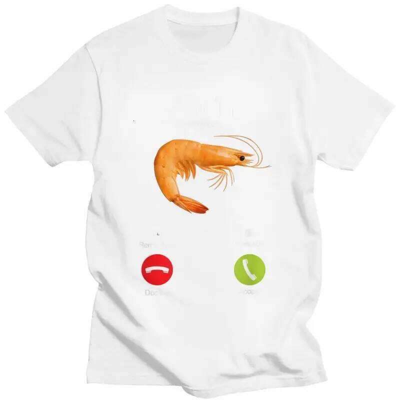 Shrim Is Calling Short-Sleeve Funny Shrimp Meme T-shirt Streetwear Tee Tops for Tshirt Women T Shirt XJ260306