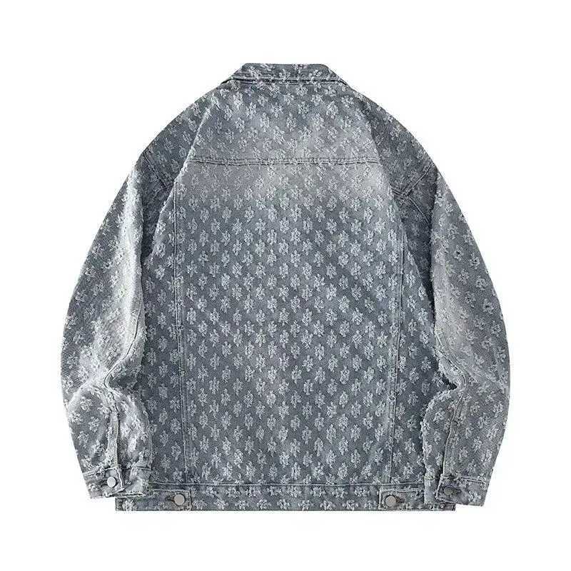 Fashion Stylish Clothing Loose-fitting Jacket for Casual Cotton Suitable Spring and Autumn Water-washed Jacquard Jacket a03 M260309