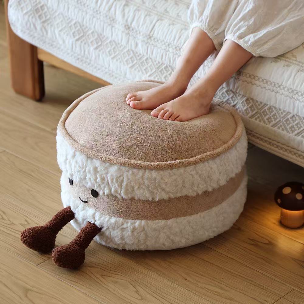 Cute Bread Seat Cushion, Removable Washable Tatami Stool for Living Room