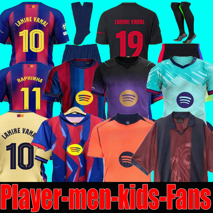 25 LAMINE YAMAL PEDRI GAVI Soccer Jersey LEWANDOWSKI FERRAN Camiseta De Football Shirt AUBA JOAO CANCELO F. DE JONG ANSU FATI Football JOAO kids player S-4X