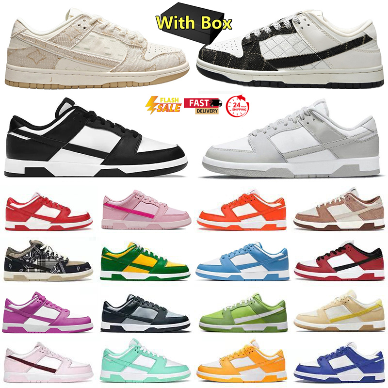 Designer Dress Shoes for Men Women Sport Sneakers Panda Sail Triple Black White Pink Sand Syracuse Candy Pine Green Outdoor Casual Trainers With Box