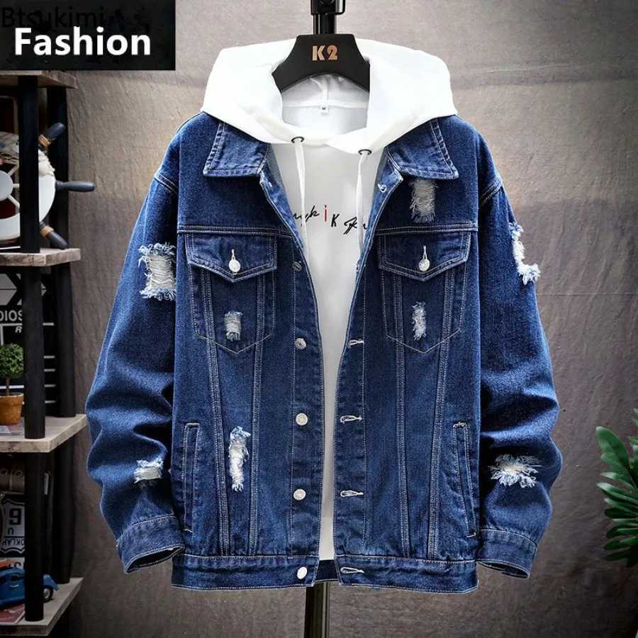 New Mens Vintage Denim Jackets Spring Autumn Handsome Loose Casual Workwear Jacket Fashion High Street Classic Jean Coats Male M260309