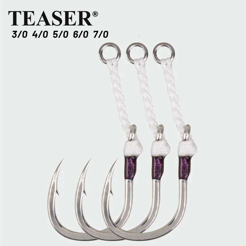 TEASER 3PC HK044 Sea Fishing Heavy-Duty Iron Plate Hook, High Carbon Steel, Corrosion-Resistant, Large Fish Auxiliary Hook S260305