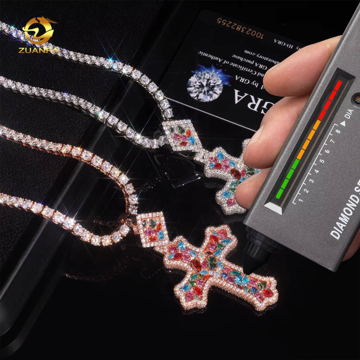 Luxury Cross Pendant Moissanite Hip Hop Jewelry Iced Out Pendant 925 Silver Color Moissanite Cross Pendant