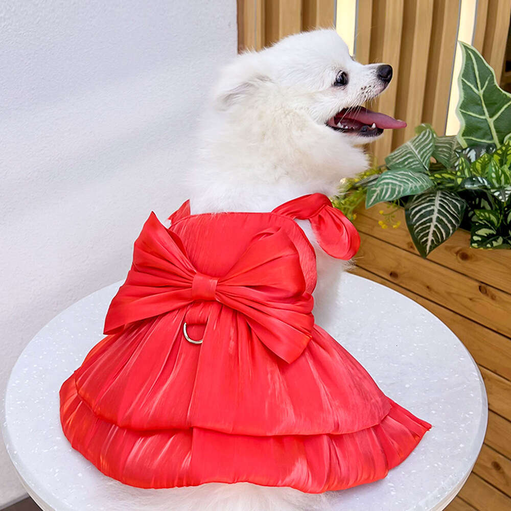 Famous brand Pet Wedding Dress Up Cat Clothes Supplies Dog Leash Teddy Bichon French Bulldog Spring Summer pupakaIK