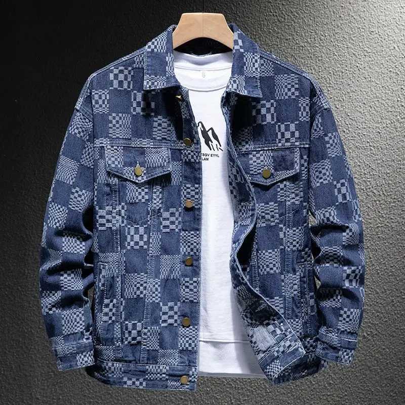 2024 New Arrival Mens Clothing Daily Single Breasted Thick Jackets for Men Casual Autumn Winter Plaid Jacquard Mens Jackets M260309