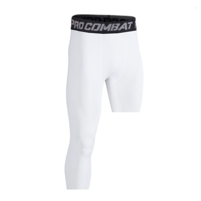 High-elasticity mens 7/8 length compression tights fitness sports gear autumn and winter quick-dry basketball base layer pants popular for running2511