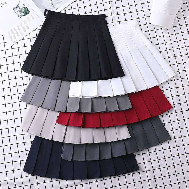 Black Skirt Pleated Egirl Eam School Girl Uniform Y2k Korean Style Kawaii High Waist Short Mini A Line Summer Women's Clothing XJ260309