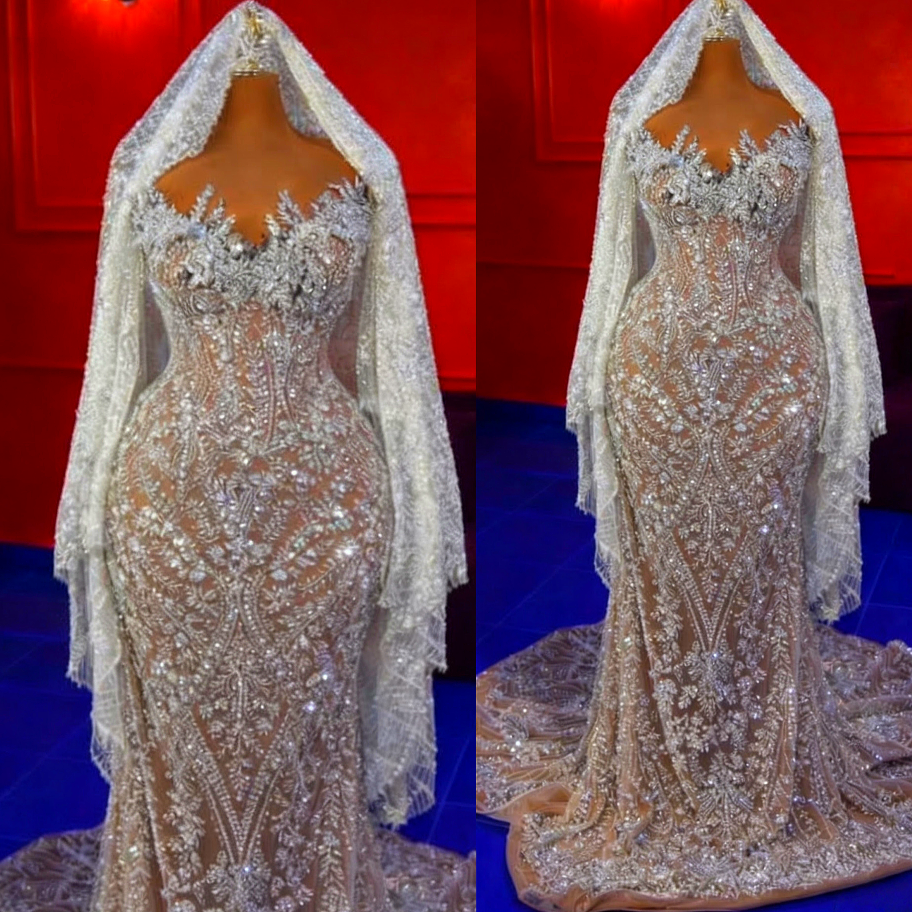 2K26 Ivory Prom Dress 2026 Mermaid Prom Dress Illusion Crystals Sequined Lace Evening Dresses Birthday Party Formal Receiption Gowns Dresses ZJ078