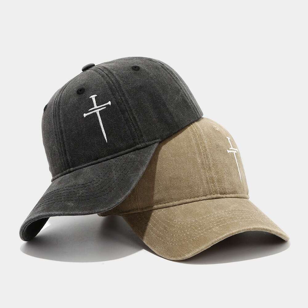 Cross-stitch hat for men/women Embroidered cross baseball cap Fun and adjustable Soft-top Accessory for City Walk & Coffee Date