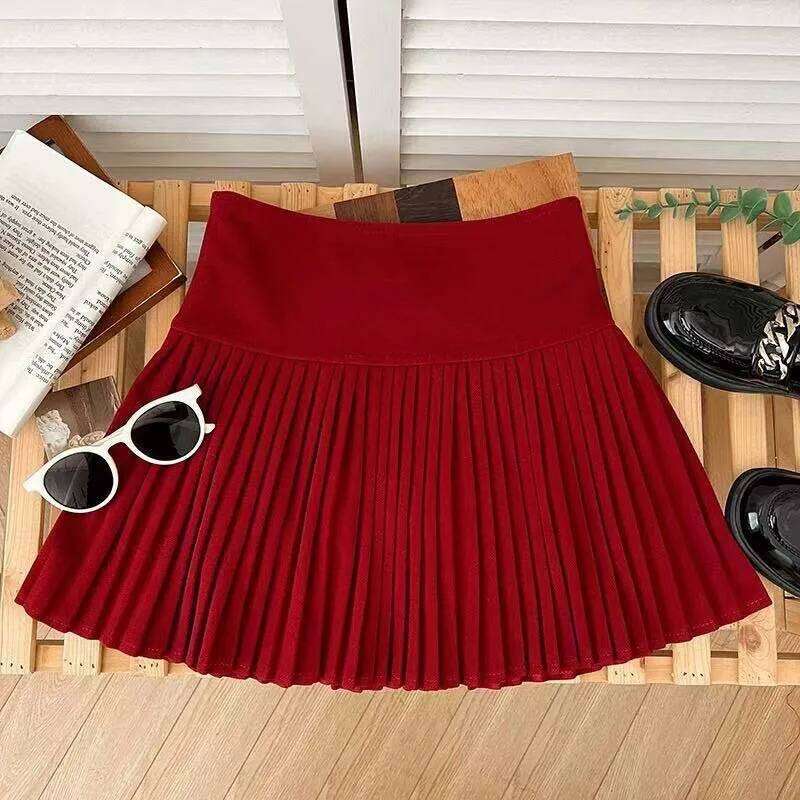 Winter New Woolen Pleated Women's High Waist Anti-light Spice Girl Y2k Mini Skirt XJ260309