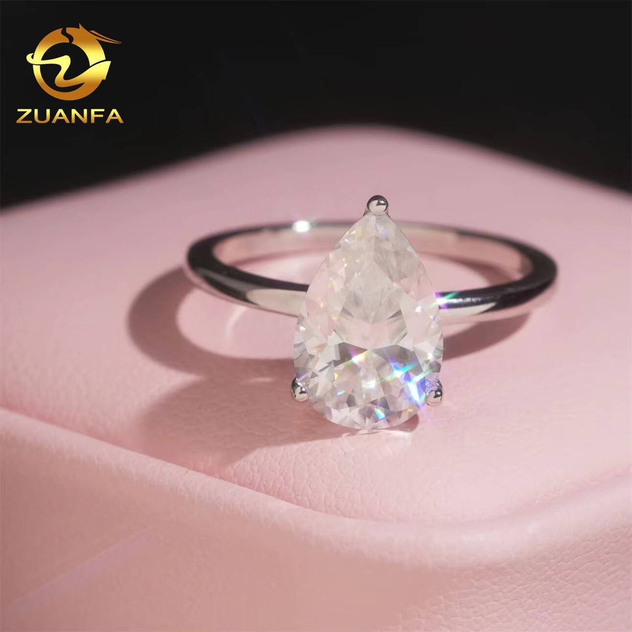 Fine Jewelry Custom GRA Certificated VVS Moissanite Sterling Silver 925 Luxury Wedding Ring Engagement Ring Moissanite for Women