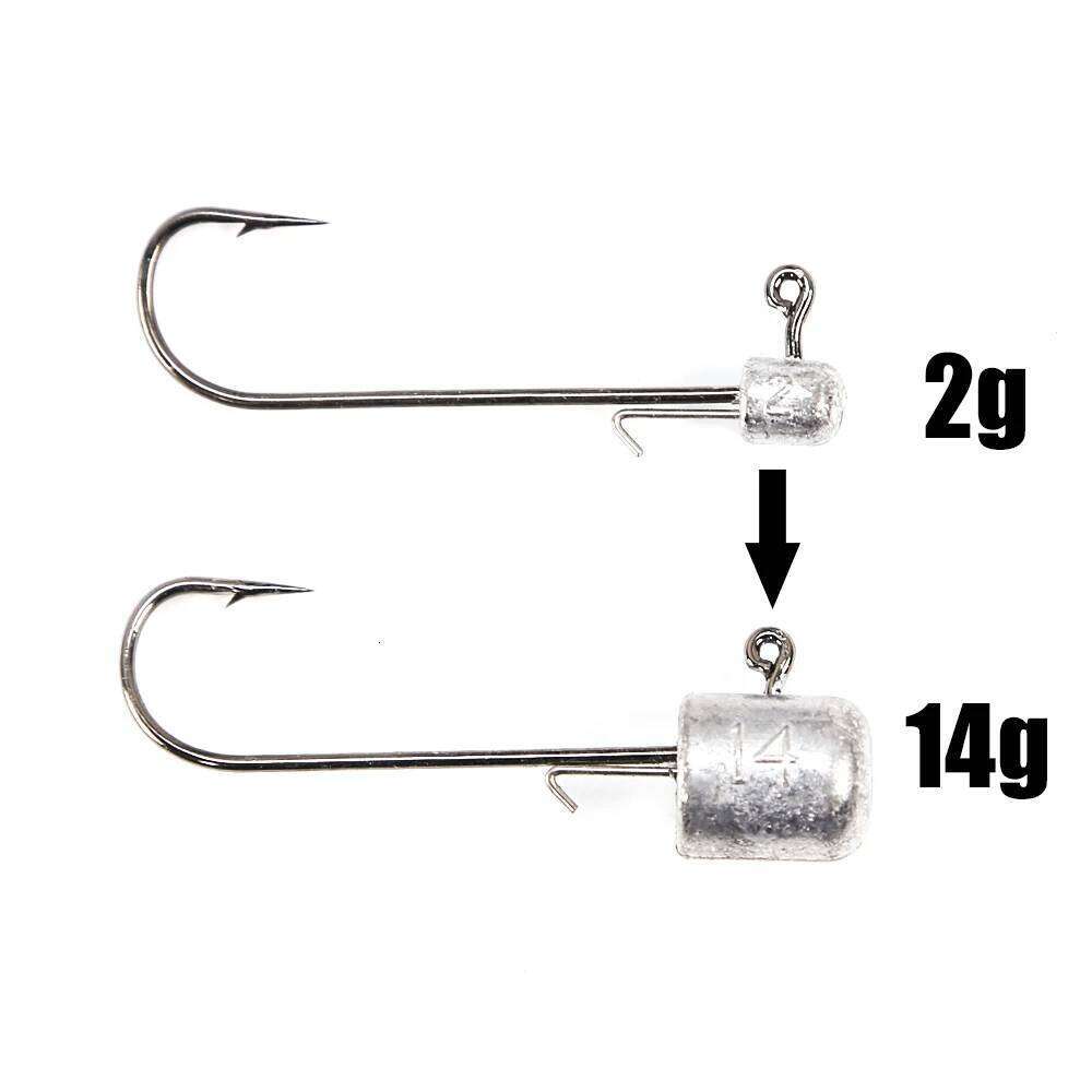 B&U NED head jigs hook 2g-14g All size Round Ball Jig Head Hook Weedless Long Shank Secondary hooks For Soft Worm Fishing S260305 06f