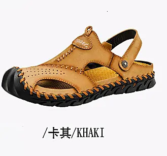 2025 Summer Large Size Mens Shoes Closed Toe Hand-stitched Top Layer Leather Sandals Casual Versatile Trendy240605