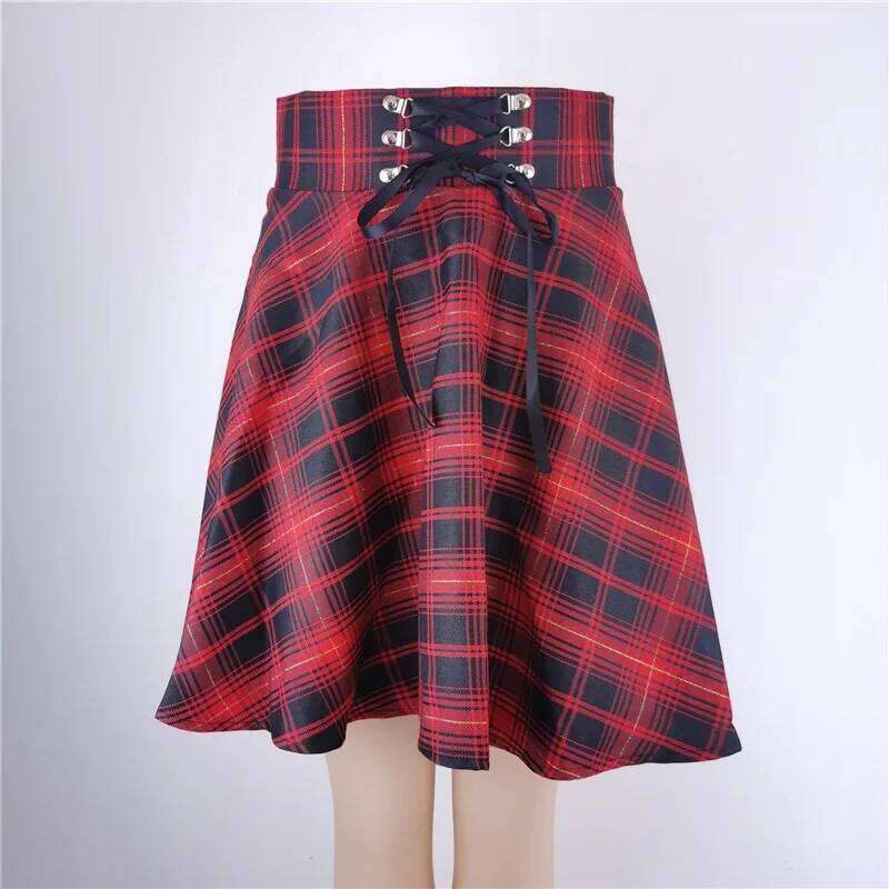 Women's Basic Versatile Flared Casual Mini Skater High Waisted School Goth Punk Black Skirt Harajuku XJ260309