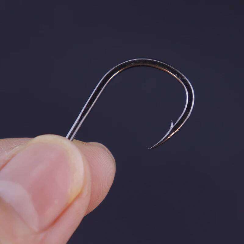 50pcs/lot Fishing Set Coating High Carbon Stainless Steel Barbed Black Color Carp Fish Hooks Sharped Flattened Fishhook S260305