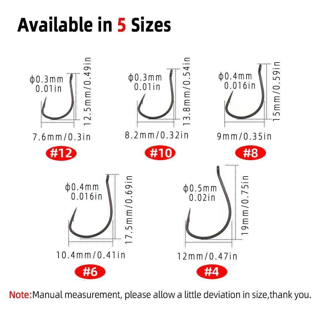 Wifreo 50pcs #4-#12 Small Size Wacky Nymphs Soft Shrimp Fly Tying Hook Drop Shot Rigs Crank Worm Trout Bass Fishhook S260305