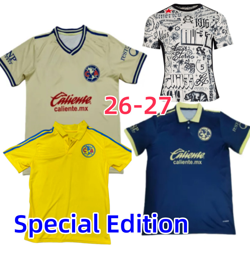 4XL 26 27 Liga MX Club America Soccer Jerseys R.MARTiNEZ GIOVANI home away 3rd training vest 2026 football men and women shirt fans player