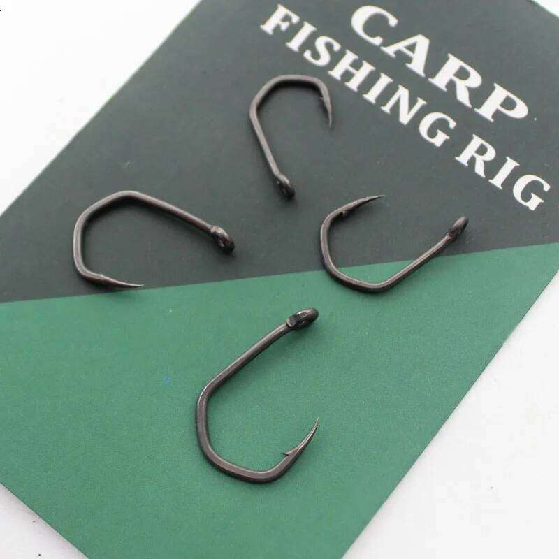 20PCS PTFE Coated Fishing High Carbon Steel Fishhooks Matt Black Barbed Curve Shank Gripper Style Sharp Carp Hooks S260305