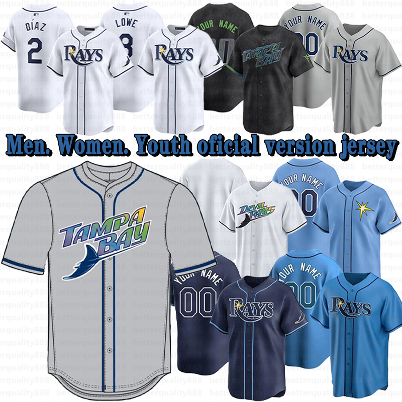 Tampa Bays rays jersey Yandy Diaz Junior Caminero Cedric Mullins Lux Ryan Pepiot Steven Matz Rasmussen Cleavinger Simpson Wade Boggs Fred McGriff Baseball Jerseys