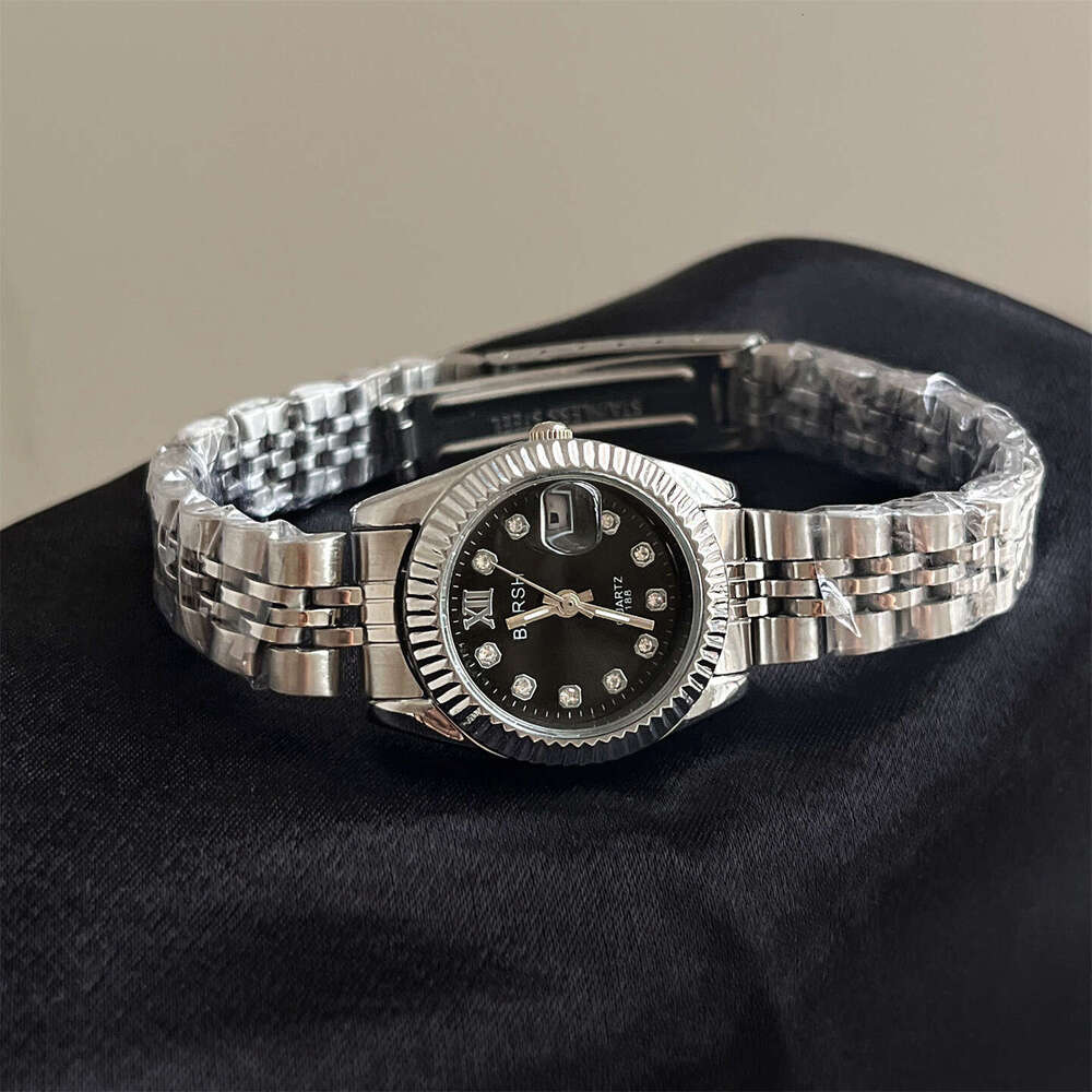 Sliver Round Dial Women's with Calendar, Steel Design Strap, Vintage Style, Simple and Elegant Ladies' Quartz Watch