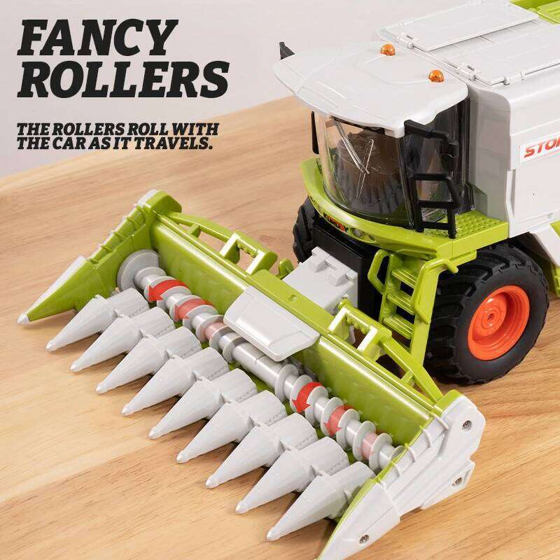 RC Farm Tractor Toy 2.4G Remote Control Combine Harvester Truck with Sounds Lights & Spray 1:24 High Simulation Toddlers Vehicle C260306