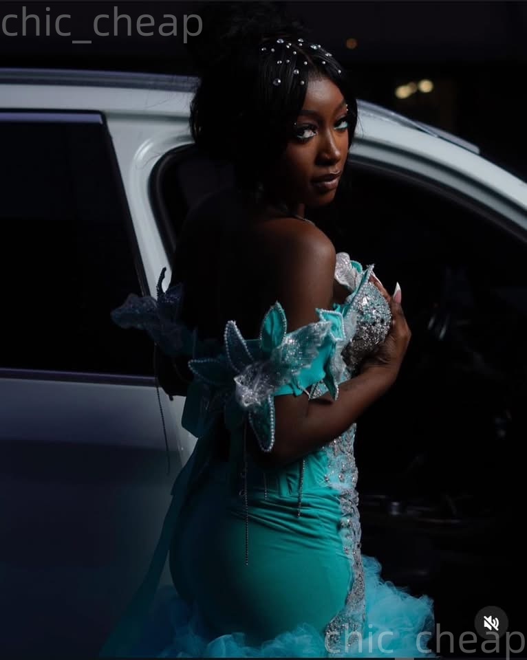 2K26 Hunter Green Prom Dress 2026 Mermaid Prom Dress Florals Appliques Beaded Tiers Evening Dresses Birthday Party Formal Receiption Gowns Dresses ZJ0 - view 4