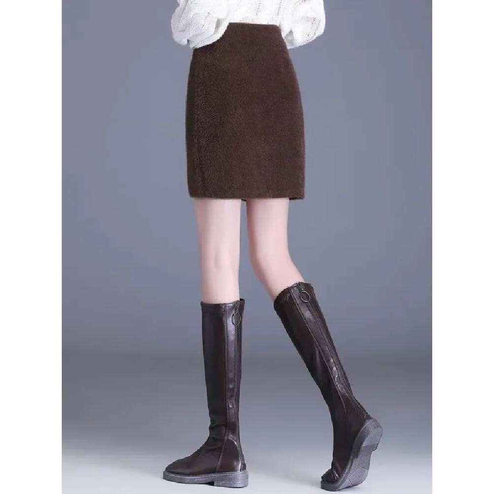Y2k Skirts Women Fluffy All-match Mini Aesthetic Harajuku Elegant Famous Lady Cleanfit Fashion Knitted Autumn Faldas Streetwear XJ260309