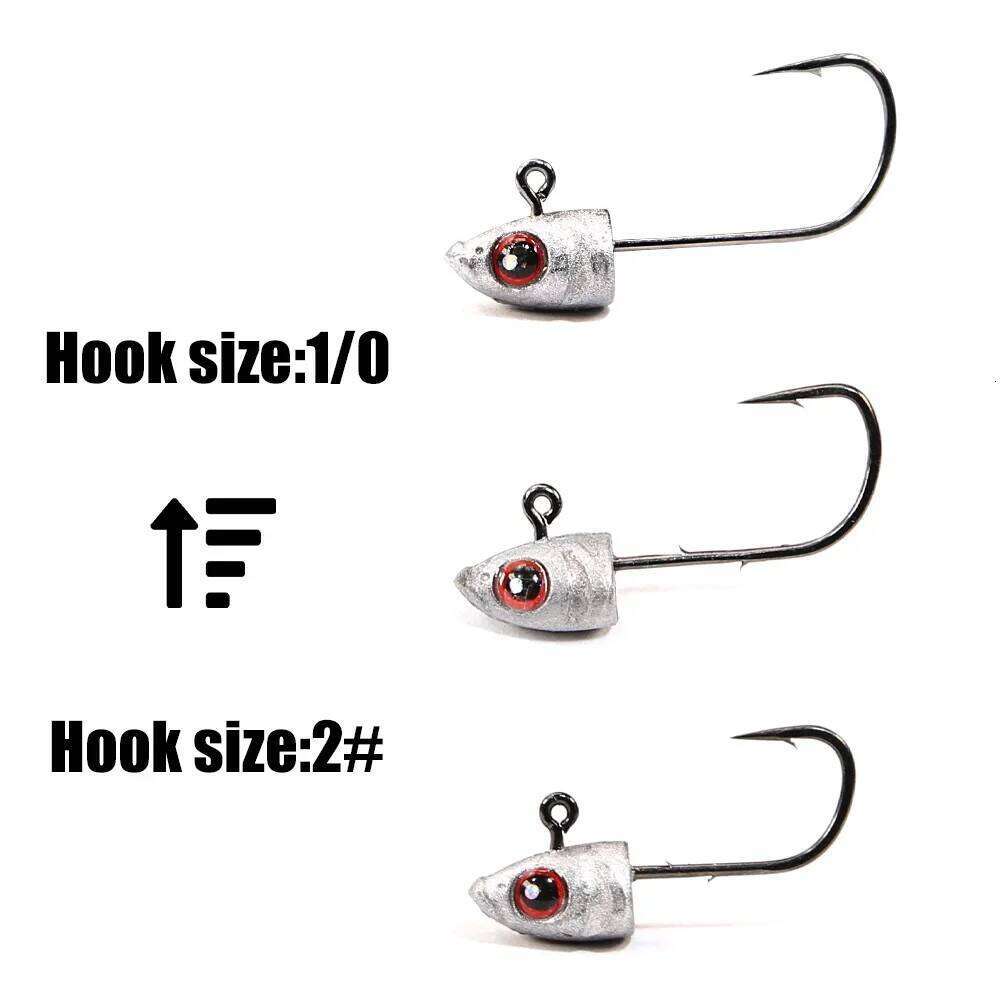 B&U Jig Head Hook Fish Sharp Fishhooks Soft Bait Worm Barbed Hooks Fishing Tackle Hard Lure S260305