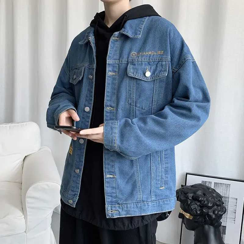 Denim Handsomet Autumn Mens Trendy Ins Versatile Loose Jacket Top M260309