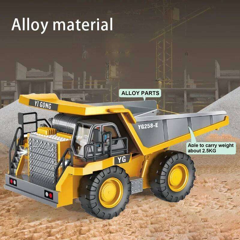 2.4G Remote Control Excavator Dump Truck RC Model Car Toy Professional Alloy Plastic Simulation Construction Vehicle Kids Gifts C260306