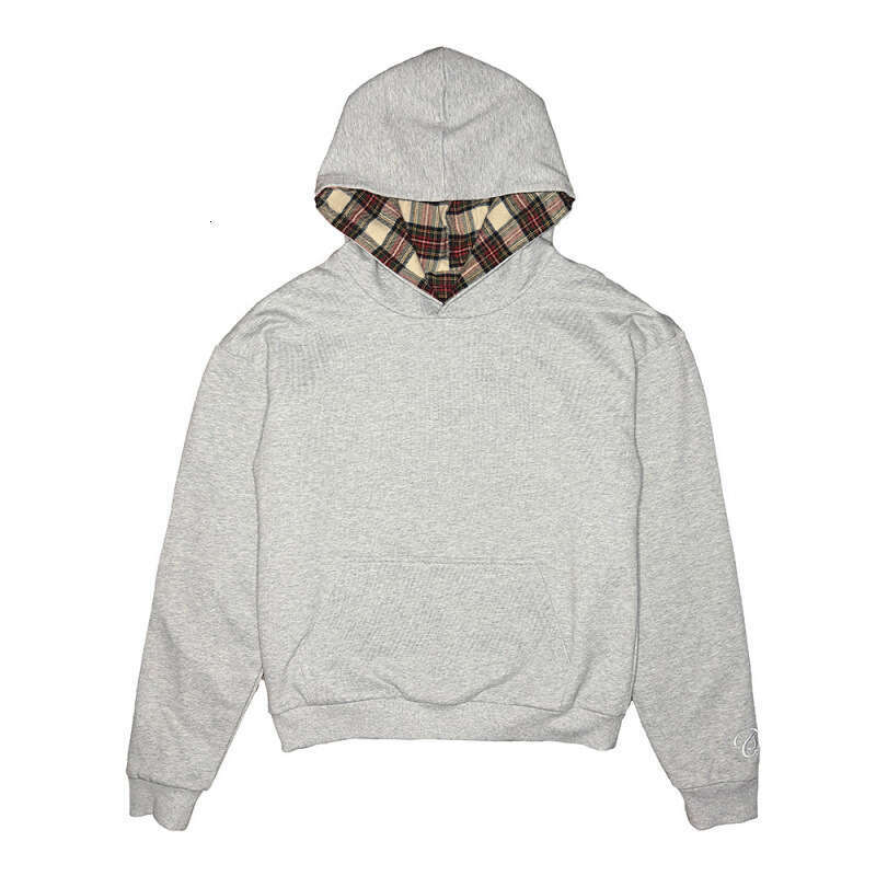 European And Cross-Border Autumn Winter American Style Hip-Hop Reversible Plaid Print Loose Men's Y2k Sweatshirt Wholesale