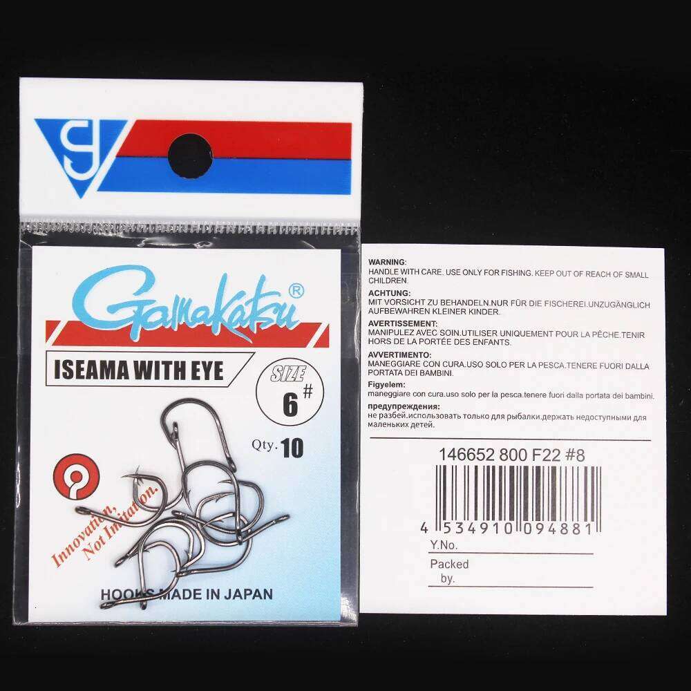 Gamakatsu 10pcs/lot Iseama 1/0#-14# Hooks Carp Hook High Carbon Steel Sea Fishinhook Fly Fishing Accessories Tackle S260305