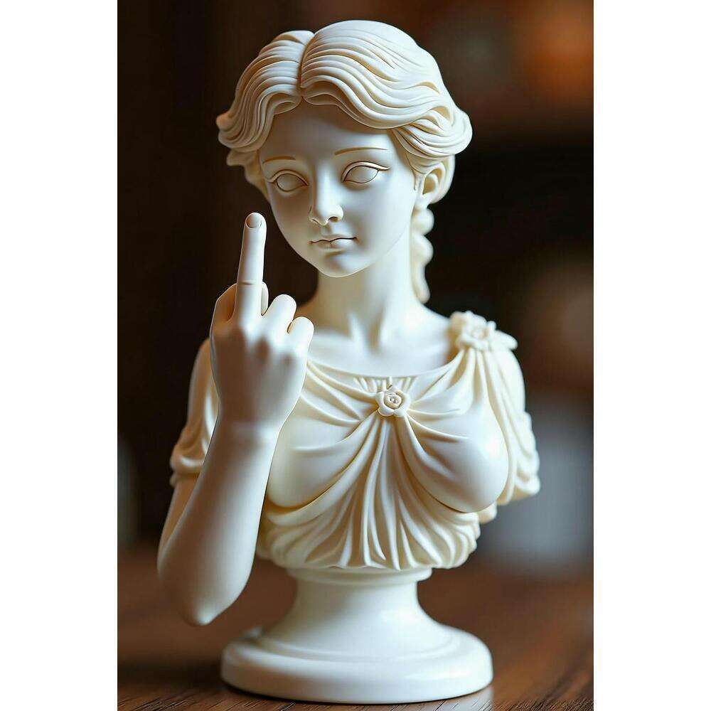 Unapologetic Venus Resin Figurine Middle Finger Statue Bold Feminist Art Home Decor Unique Gift for Women Desk Ornament