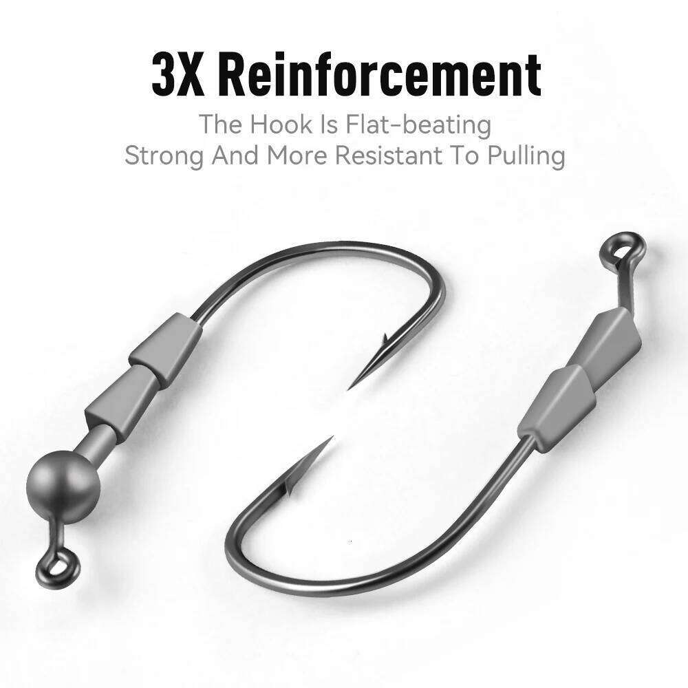 Kingdom 10pcs Hover Strolling Hooks 0.6g 1g 1.3g High Carbon Steel Jig Head Bass Trout Fishing Tackle Accessories Hook S260305