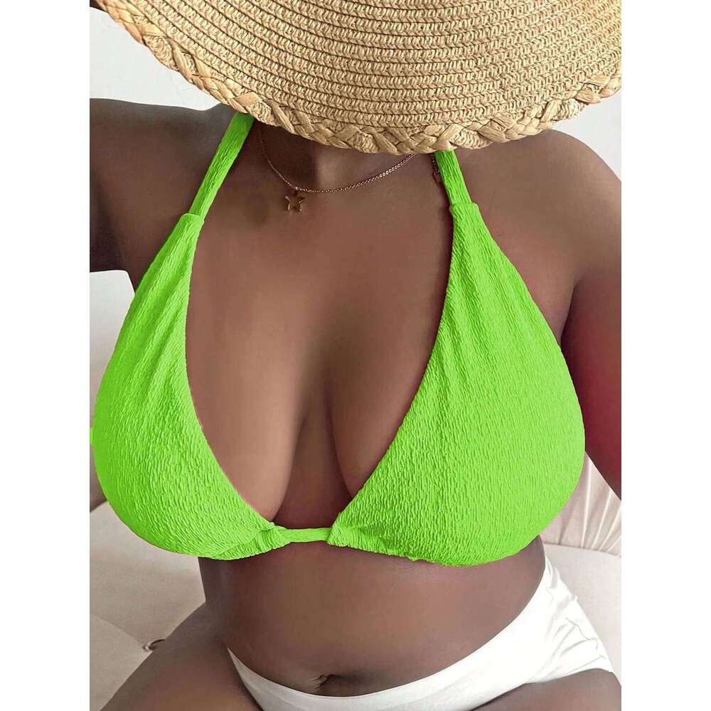 2025 Sexy Women Big Cups Bikini Top Only Push Up Swimwear Padded Plus Size Swimsuit Bandage Bathing Suit Beachsuit Female Summer XJ260206
