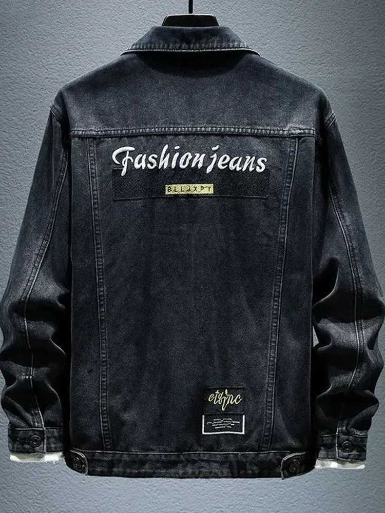 Spring and Autumn New Fashion Trend American Retro Motorcycle Denim Jacket Mens Loose Sports Large Size High-Grade Jacket M-4XL M260309
