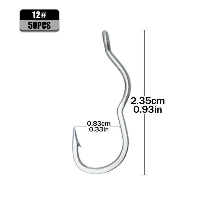 100/50PCSpcs high carbon hook, stainless steel durable, barbed, fishing first choice hooks S260305