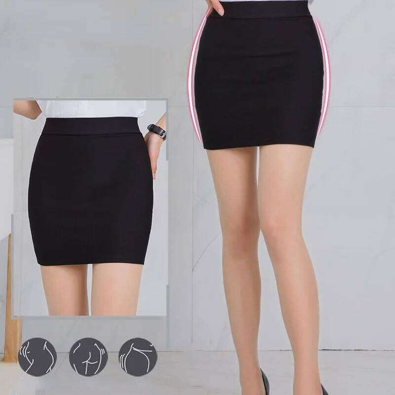 Office Wear Skirt Hip Elasticity Korean Tight Summer Sexy Wrap Elegant Black Mini Skirts For Women Fashion 2025 XJ260309