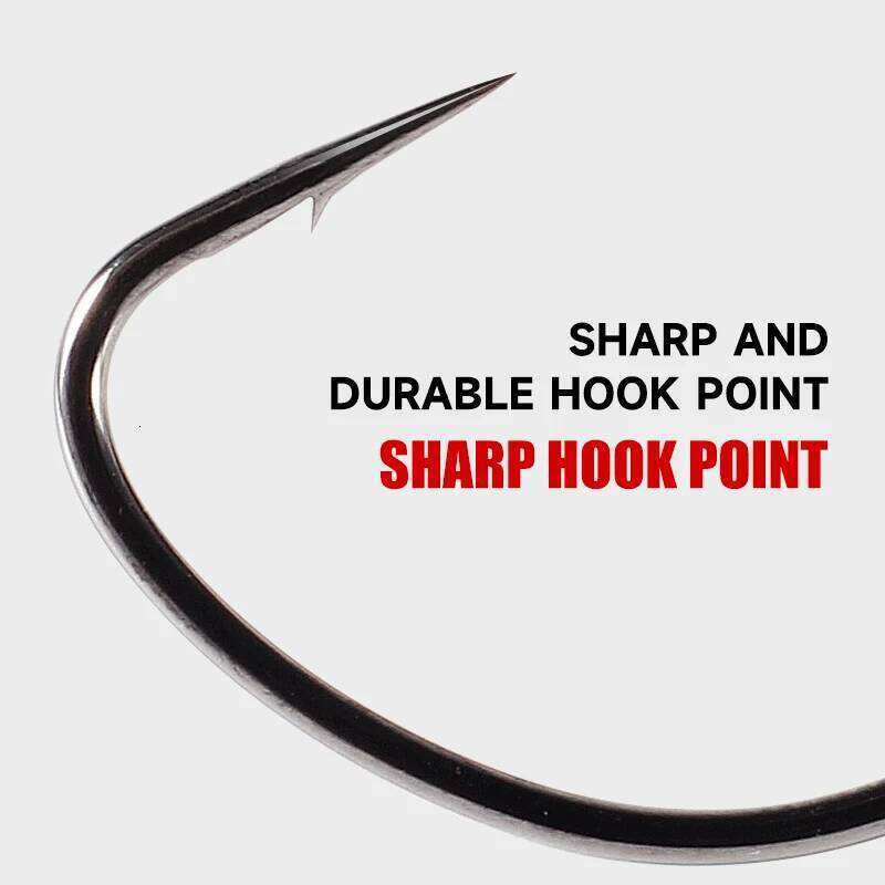 SUPERCONTINET 10pcs/lot Fishing Soft Worm High Carbon Steel Wide Super Lock Fishhooks Lure Softjerk Hooks S260305
