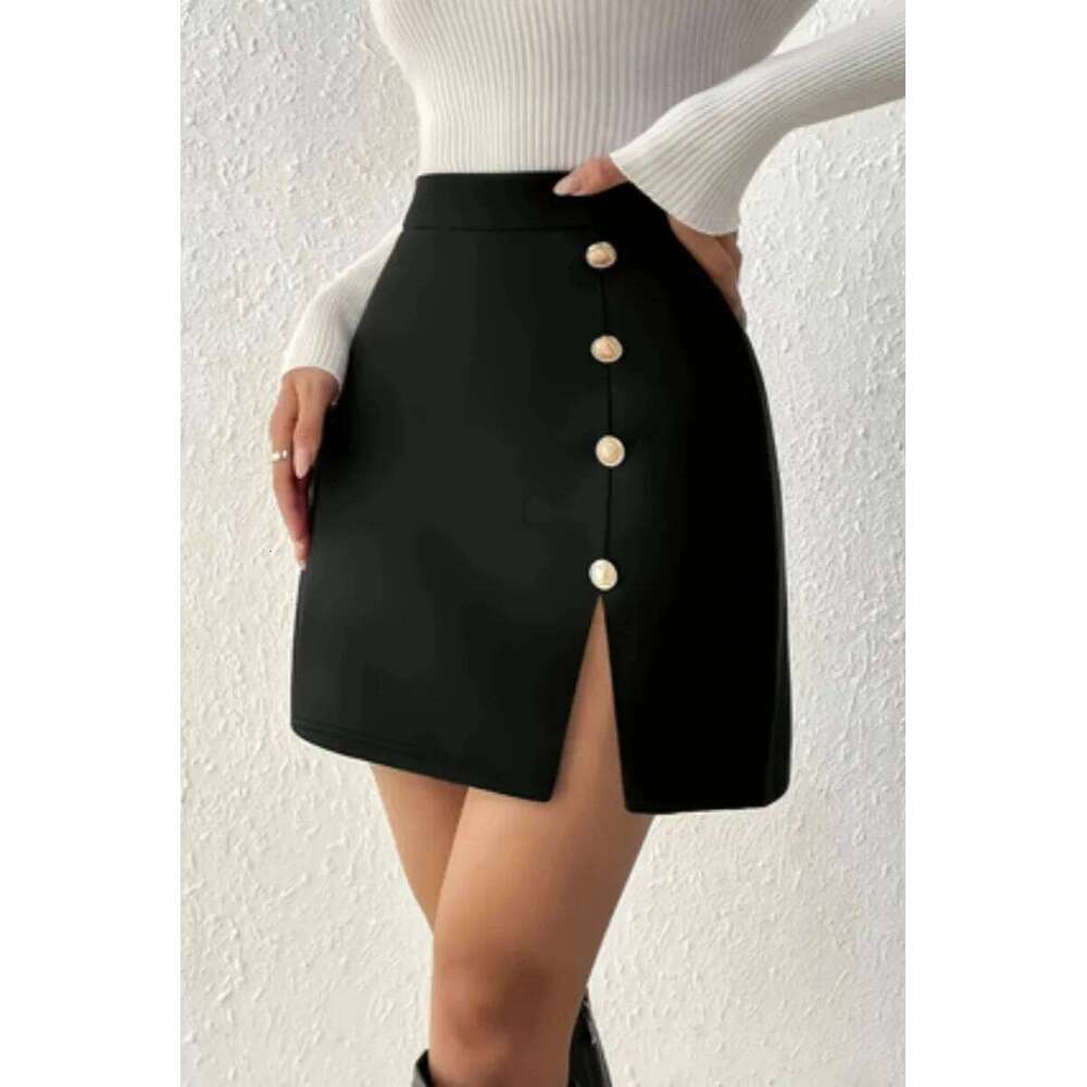 Ladies' fashion trend slit breasted short skirt XJ260309
