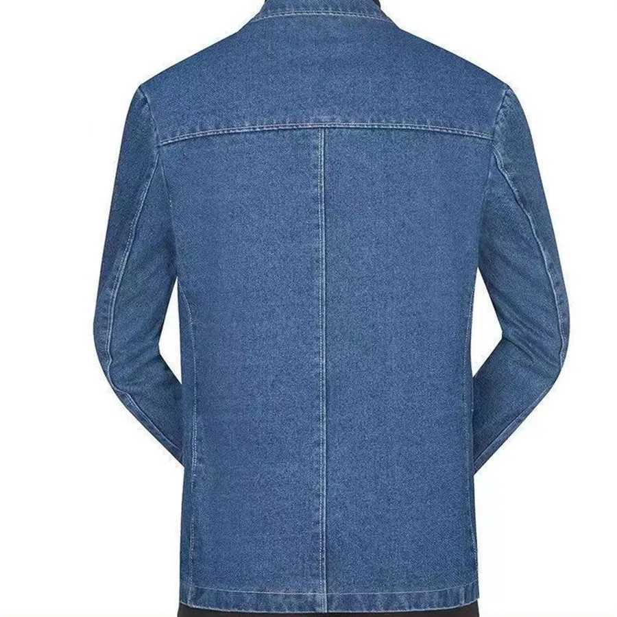 New 2026 Mens Spring Autumn Denim Suit Jacket Suit Collar Jeans Jacket Coat Trend Single-breasted Casual Men Clothing M260309