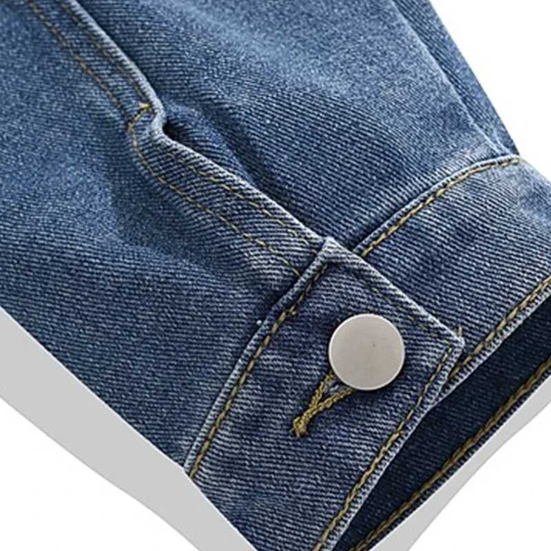 Retro Butterfly Embroidered Denim Jacket High Street Hip-hop Patch Personalized Jacket Mens Vintage Techwear Bomber Jeans Coat M260309