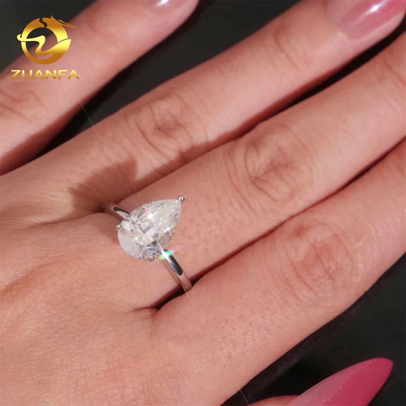Fine Jewelry Custom GRA Certificated VVS Moissanite Sterling Silver 925 Luxury Wedding Ring Engagement Ring Moissanite for Women