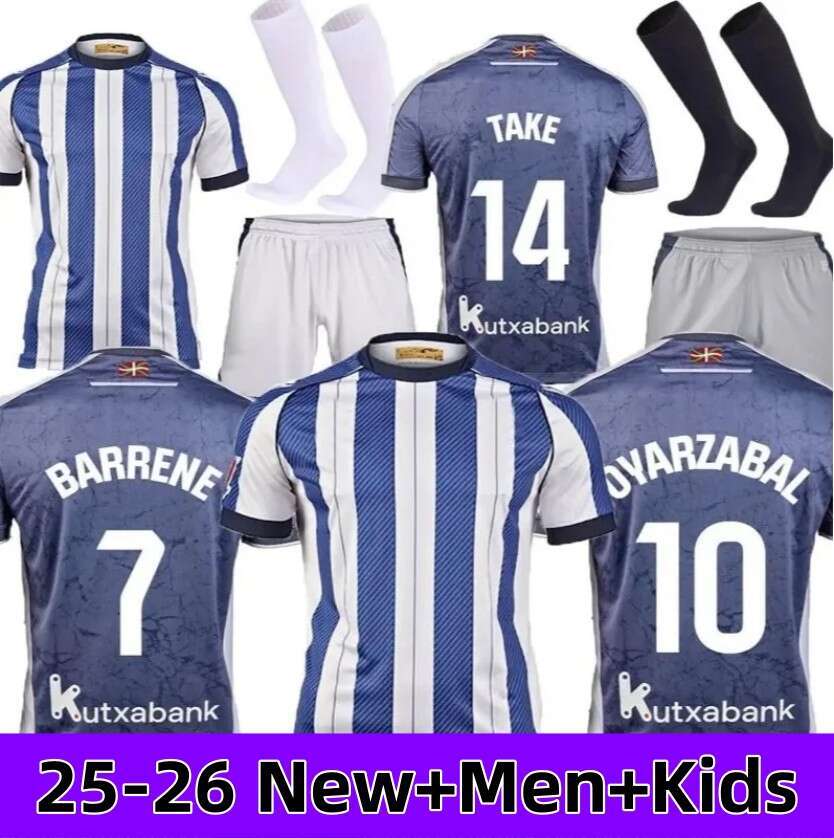2025 2026 Real Sociedad Soccer Jersey OYARZABAL ZUBIMENDI BARRENE OSKARSSON Shirt BECKER TAKE 25 26 camiseta de futbol ZAKHARYAN Football Shirts men