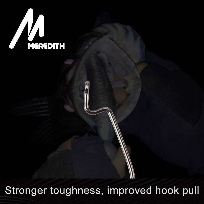 MEREDITH 50pcs/lot Soft Worm High Carbon Steel Wide Super Lock Fishhooks Lure Softjerk Hooks 8#-5/0 Fishing Tackle S260305