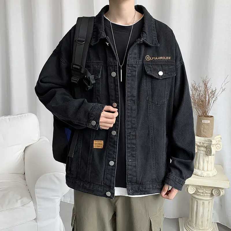 Denim Handsomet Autumn Mens Trendy Ins Versatile Loose Jacket Top M260309