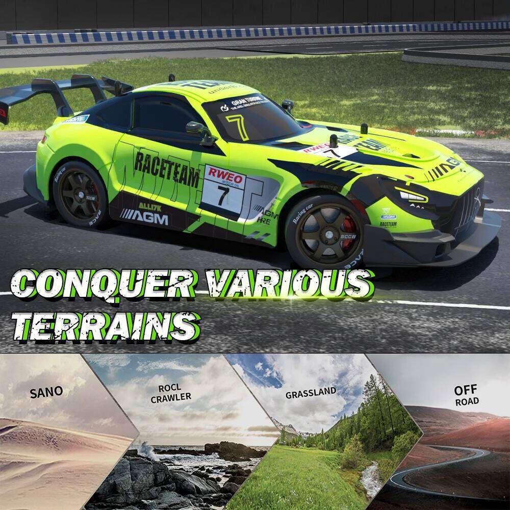 Car 1:16 Scale Remote Control Vehicle 4WD RC High Speed Drifting Cars with LED Lights and Drift Tires for Birthday 8+ C260306