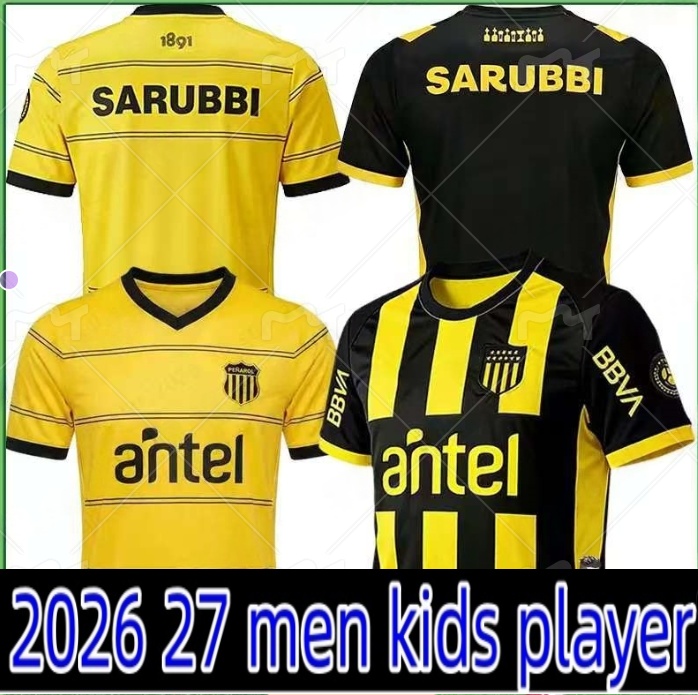 26 27 Penarol MENDEZ Mens Soccer Jerseys S.RODRiGUEZ SANCHEZ AREZO MILANS MENOSSE 2026 Home Yellow Black Away 3rd Commemorative Edition Football Shirts kids